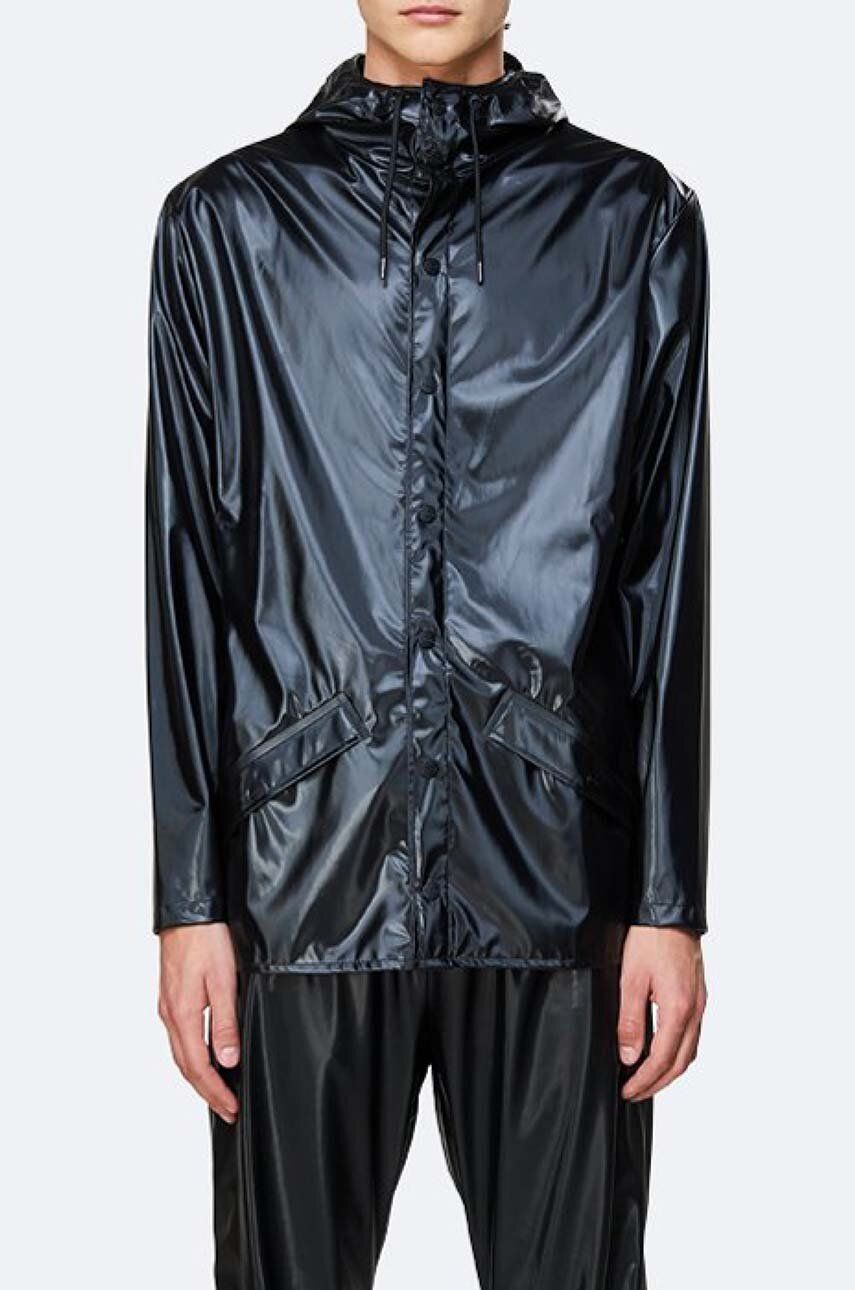 Nepromokavá bunda Rains Jacket černá barva, přechodná, 1201. SHINYBLACK-SHINY.BLAC - černá -  Hl