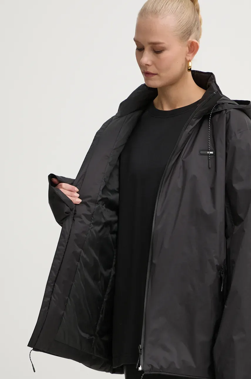 Jakna Rains Padded Nylon Jacket črna Barva