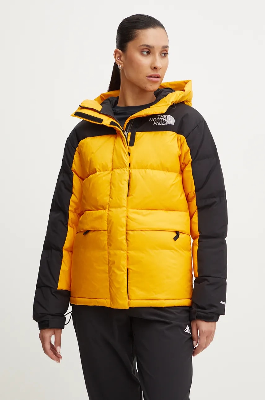 The North Face geaca de puf HMLYN Down Parka femei, culoarea galben, de iarna, NF0A4R2W56P1 The North Face geaca de puf HMLYN Down Parka femei, culoarea galben, de iarna, NF0A4R2W56P1
