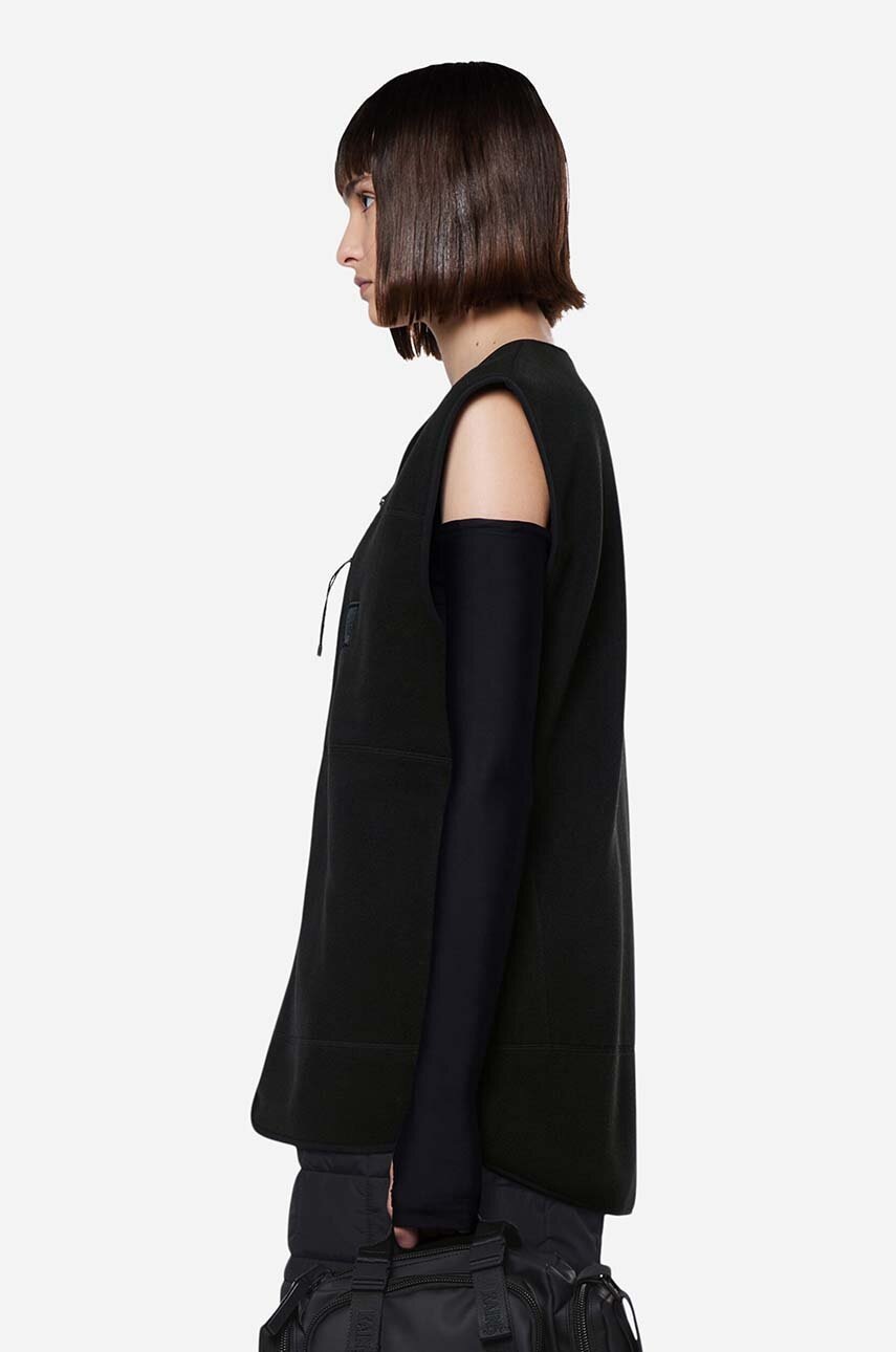 Безрукавка Rains Fleece Vest колір чорний перехідна 18510-BLACK. 
