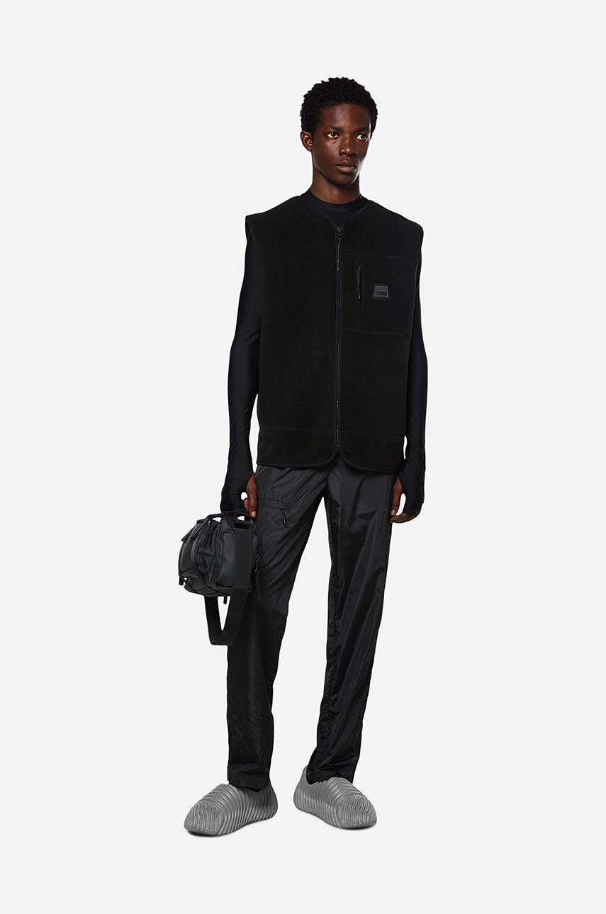 Безрукавка Rains Fleece Vest колір чорний перехідна 18510-BLACK. 
