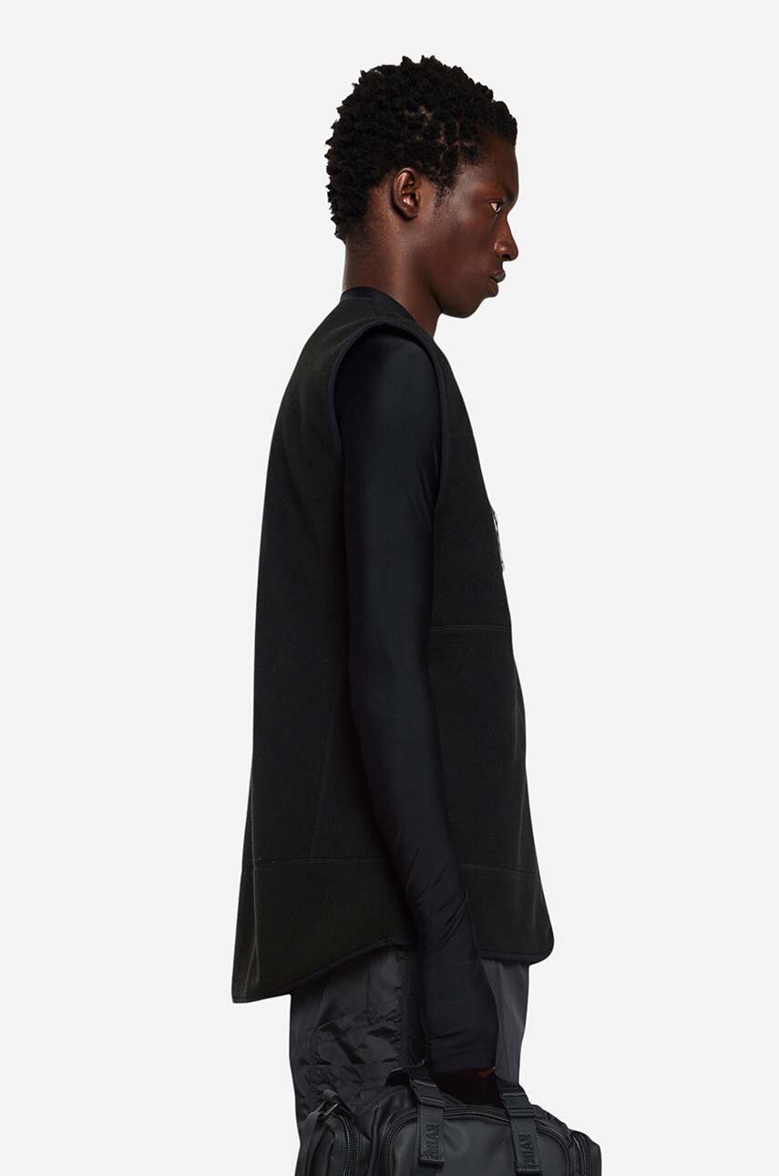 Безрукавка Rains Fleece Vest колір чорний перехідна 18510-BLACK. 