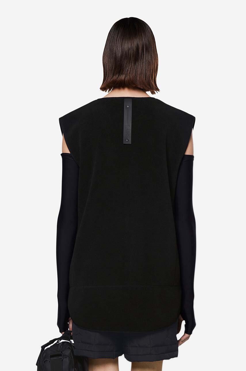 Безрукавка Rains Fleece Vest колір чорний перехідна 18510-BLACK. 
