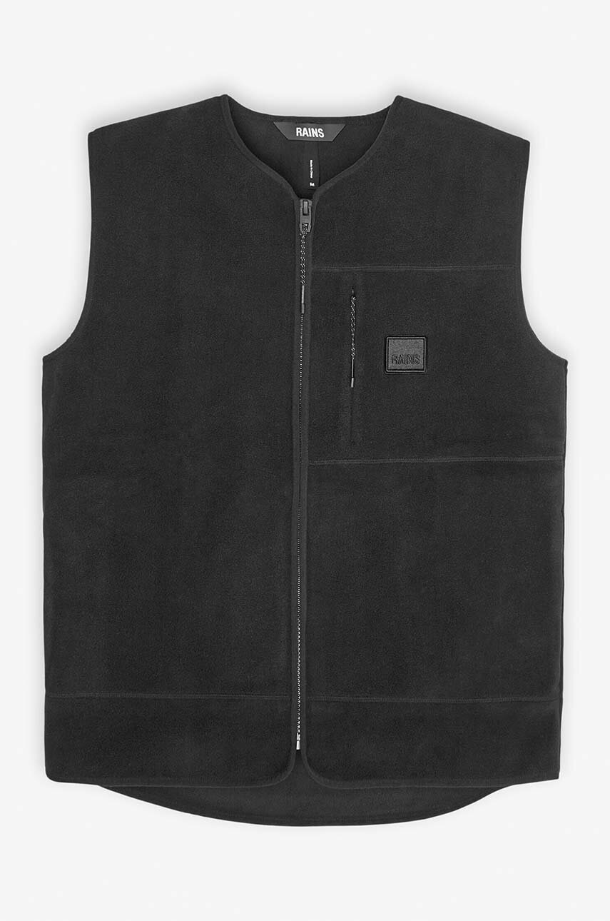 Безрукавка Rains Fleece Vest колір чорний перехідна 18510-BLACK. 