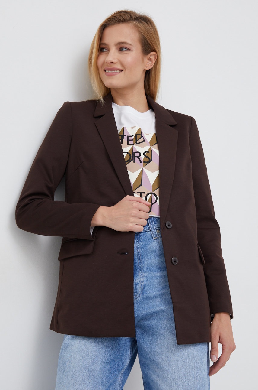 

Сако Vero Moda в кафяво с едно копче с изчистен дизайн, Кафяв