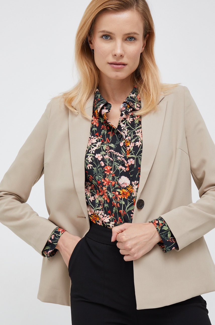 

Сако Vero Moda в бежово с едно копче с изчистен дизайн, Бежов