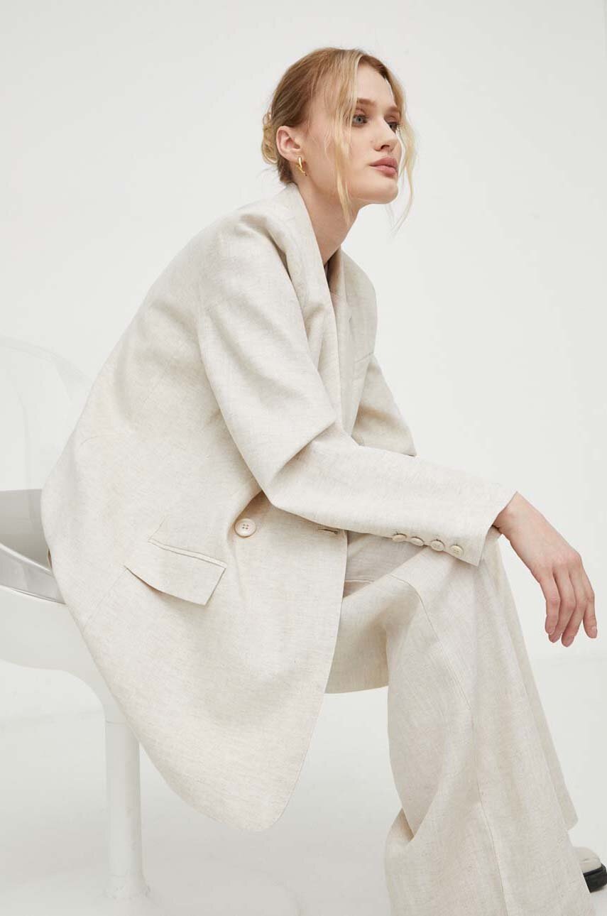 Blazer με μείγμα λινών Gestuz χρώμα: μπεζ φωτογραφία