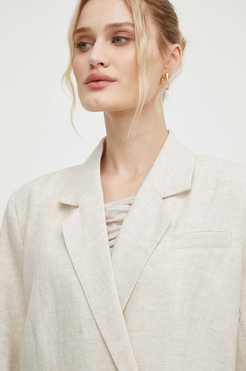 Blazer με μείγμα λινών Gestuz χρώμα: μπεζ φωτογραφία