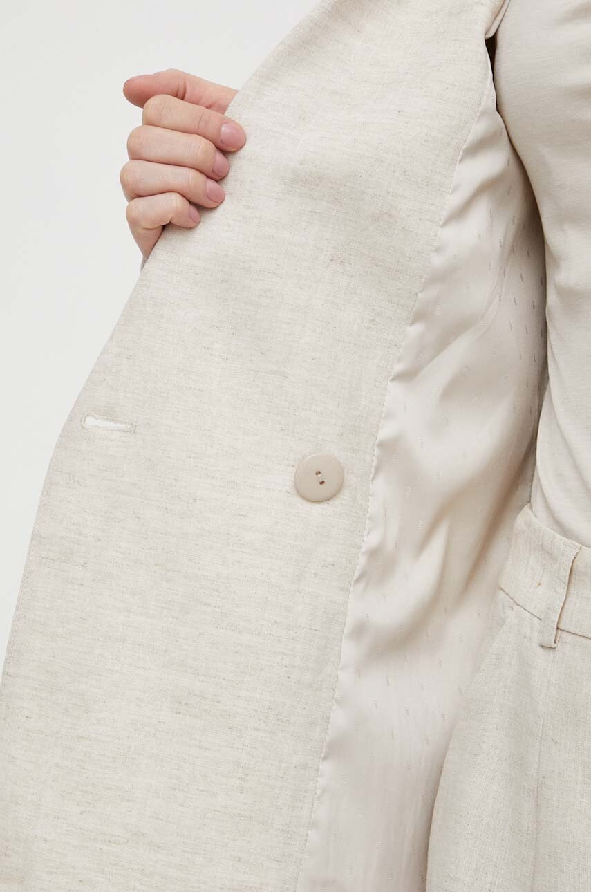 Blazer με μείγμα λινών Gestuz χρώμα: μπεζ φωτογραφία