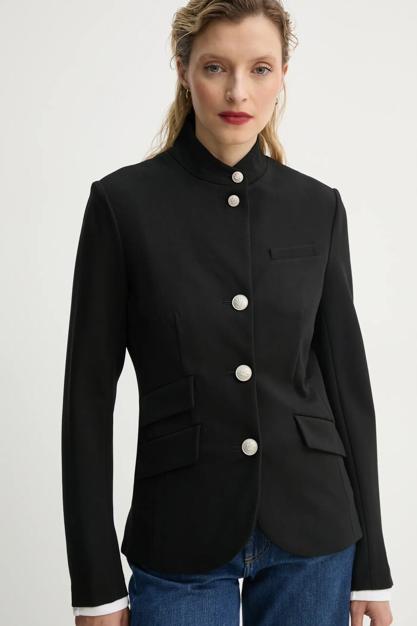 Rag & Bone sacou culoarea negru, un singur rand de nasturi, neted, WAW23S4026A926
