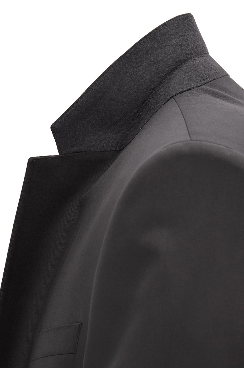 Σακάκι Boss ανδρικό, χρώμα: μαύρο φωτογραφία