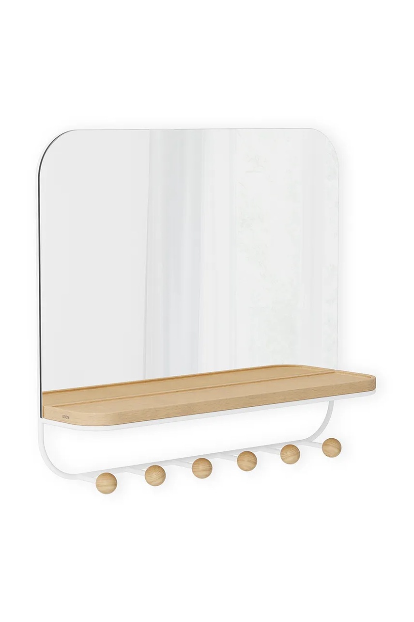 Καθρέφτης τοίχου με κρεμάστρα Umbra Estique χρώμα: μπεζ φωτογραφία