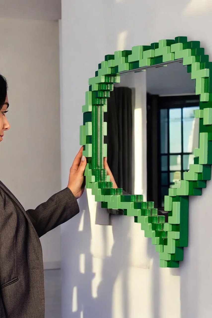 Καθρέφτης τοίχου Seletti Pixel 62 x 70 x 3,8 cm χρώμα: πράσινο φωτογραφία