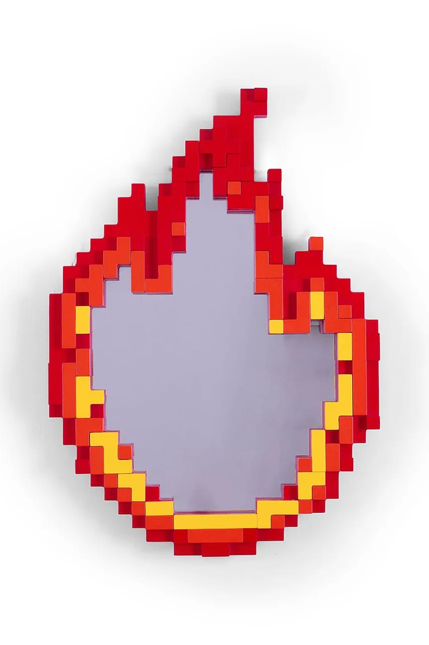 Levně Nástěnné zrcadlo Seletti Pixel 68 x 48,2 x 3,8 cm červená barva