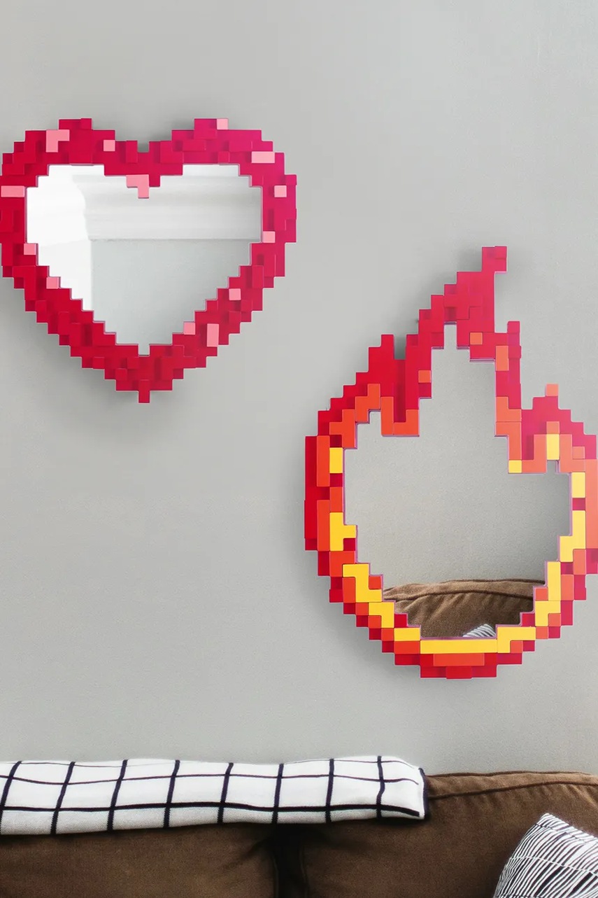 Καθρέφτης τοίχου Seletti Pixel 68 x 48,2 x 3,8 cm χρώμα: κόκκινο φωτογραφία