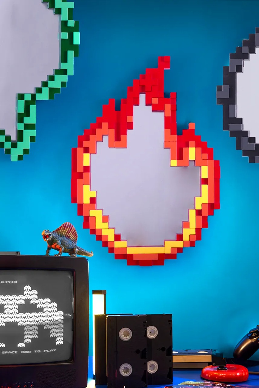 Καθρέφτης τοίχου Seletti Pixel 68 x 48,2 x 3,8 cm χρώμα: κόκκινο φωτογραφία