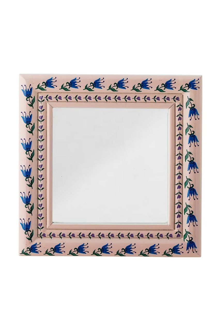 Bloomingville oglindă de perete Badia 30 x 30 x 2,5 cm culoarea roz