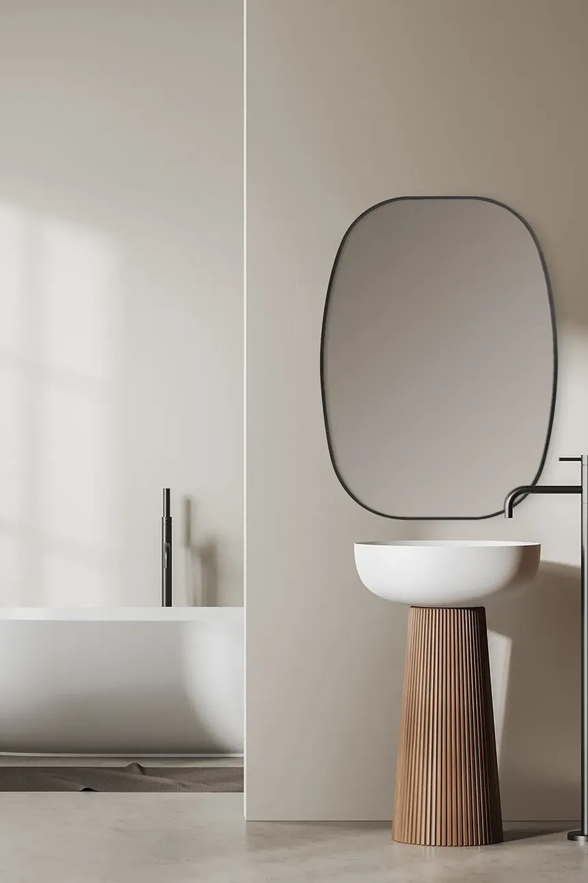 Настенное зеркало home & lifestyle 50 x 70 cm цвет чёрный