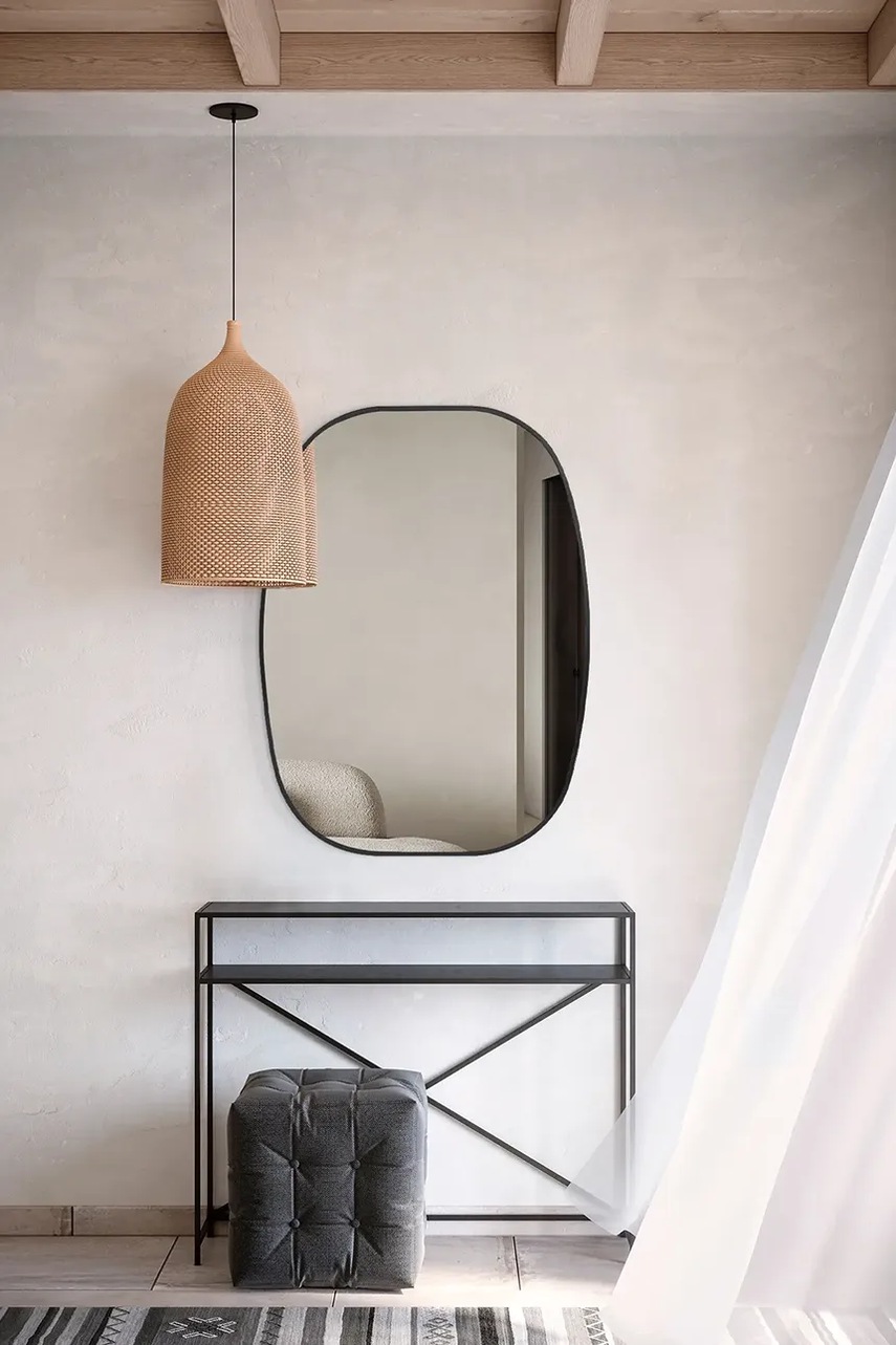 Καθρέφτης τοίχου home & lifestyle 50 x 70 cm χρώμα: μαύρο φωτογραφία