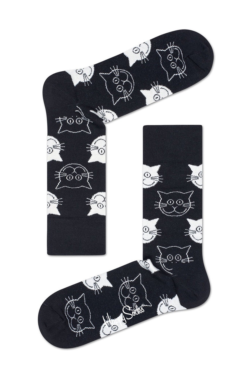 

Happy Socks - Чорапки Cat, Черен