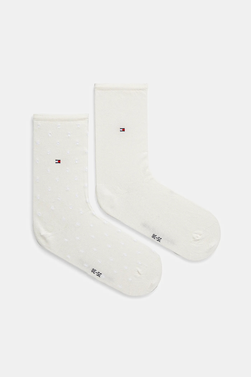 Levně Ponožky Tommy Hilfiger 2-pack dámské, bílá barva, 100001493