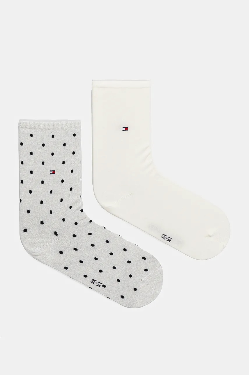 

Чорапи Tommy Hilfiger (2 чифта) в черно 100001493, Сребърен