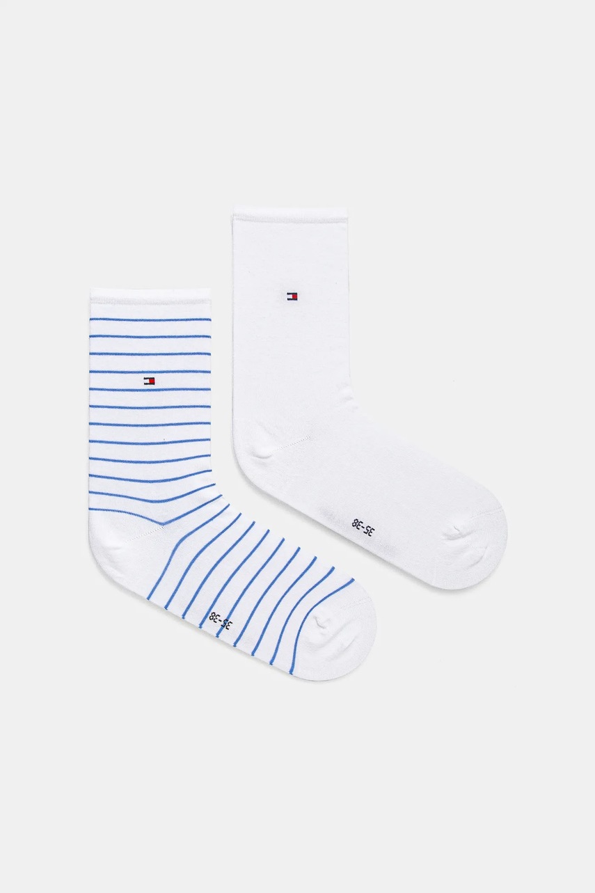 Levně Ponožky Tommy Hilfiger 2-pack dámské, bílá barva, 100001494