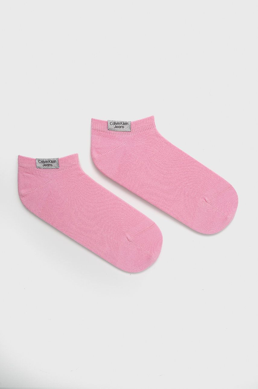 Ponožky Calvin Klein Jeans dámské, růžová barva - růžová -  1% Elastan