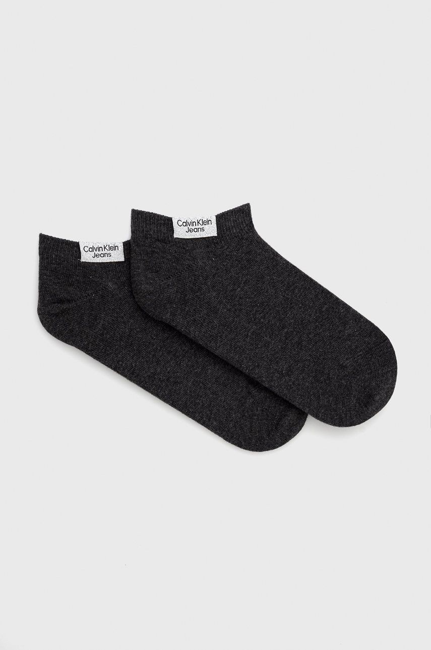 Ponožky Calvin Klein Jeans dámské, šedá barva - šedá -  1% Elastan