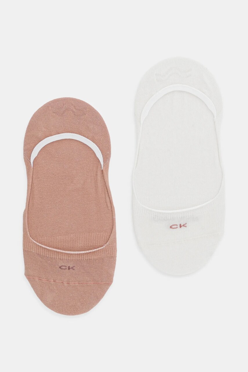 Levně Ponožky Calvin Klein 2-pack dámské, růžová barva, 701218767