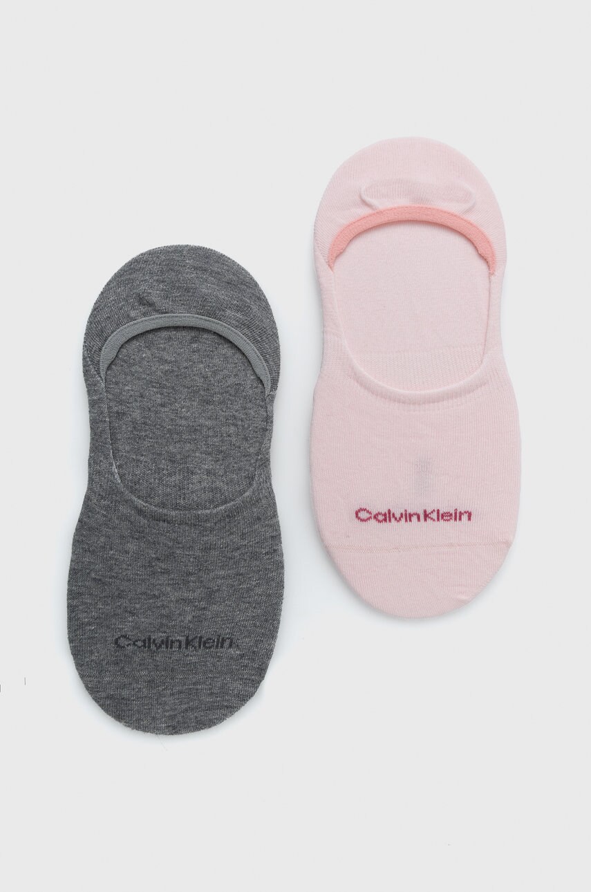 Levně Ponožky Calvin Klein 2-pack dámské, růžová barva, 701218771