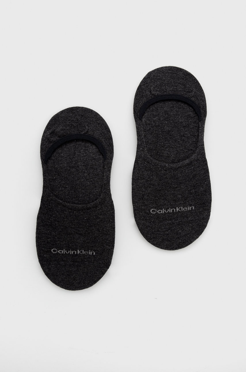 Ponožky Calvin Klein 2-pack dámské, šedá barva, 701218771