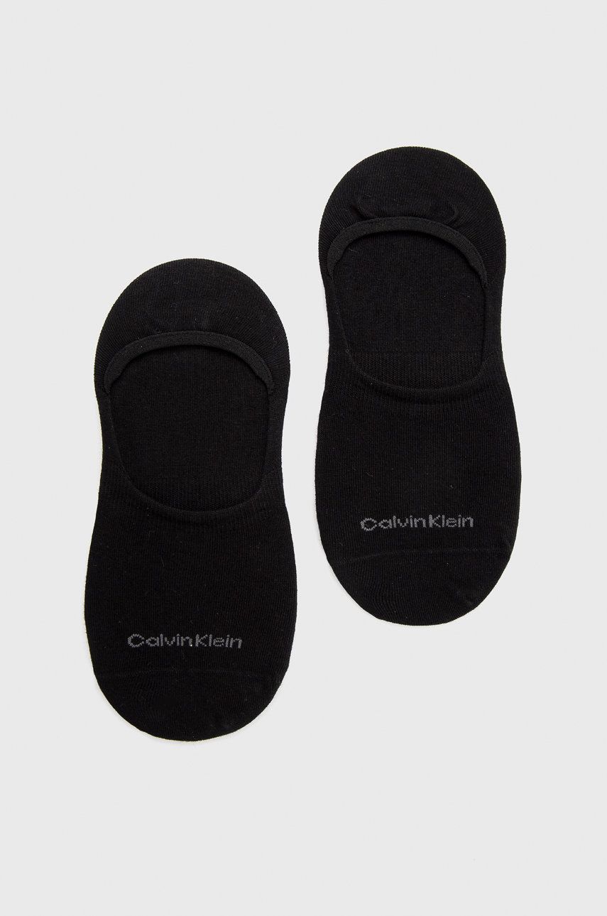 Ponožky Calvin Klein ( 2-pak) dámské, černá barva - černá -  68% Bavlna
