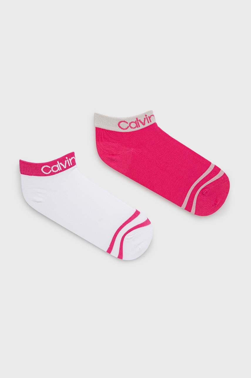 Levně Ponožky Calvin Klein dámské, růžová barva, 701218775
