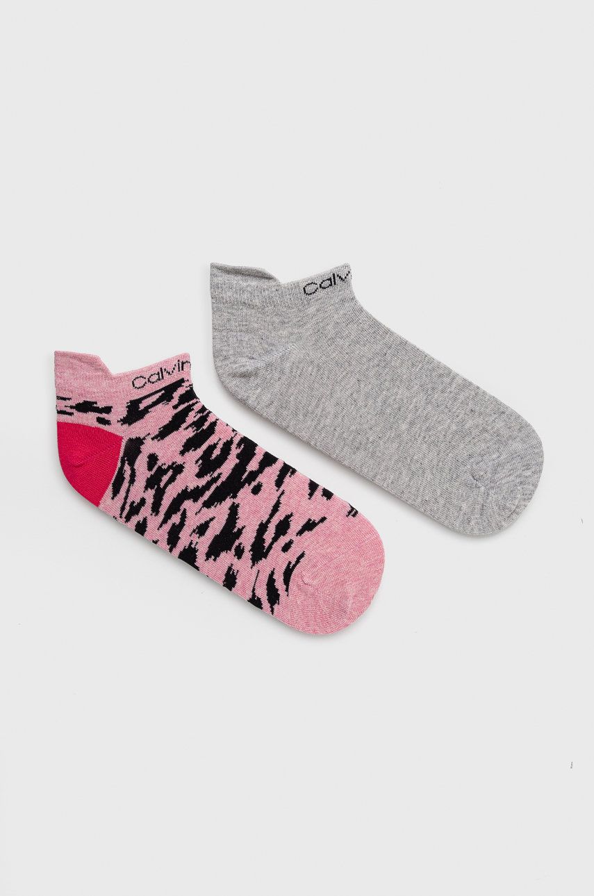 Ponožky Calvin Klein dámské, růžová barva - růžová -  Materiál č. 1: 59% Bavlna
