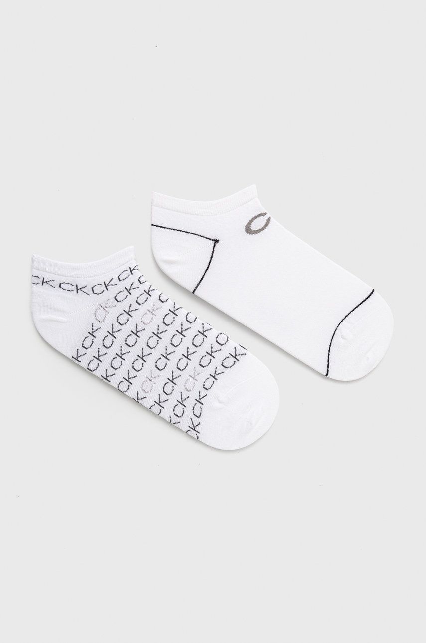 Ponožky Calvin Klein (2-pack) dámské, bílá barva - bílá -  Materiál č. 1: 65% Bavlna