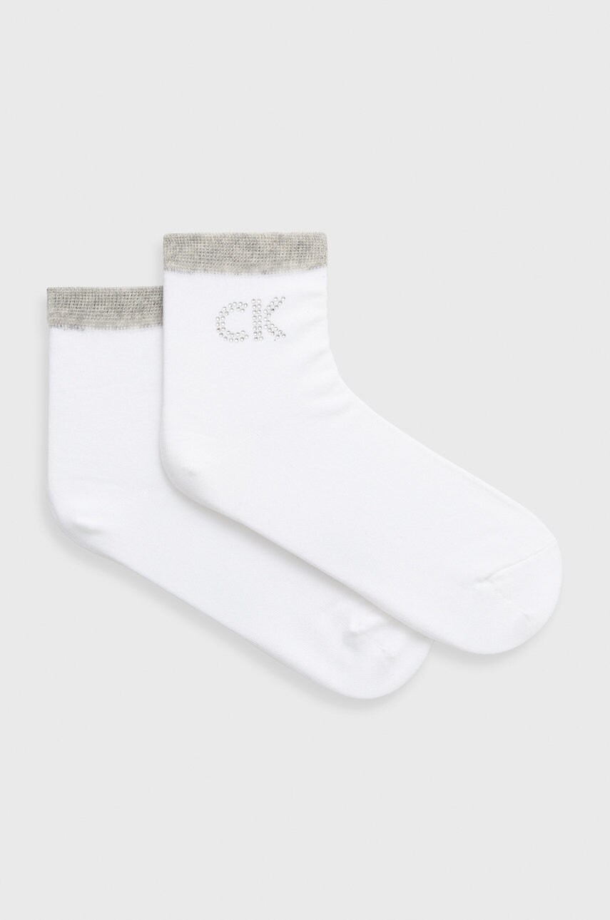 Levně Ponožky Calvin Klein dámské, bílá barva, 701218782