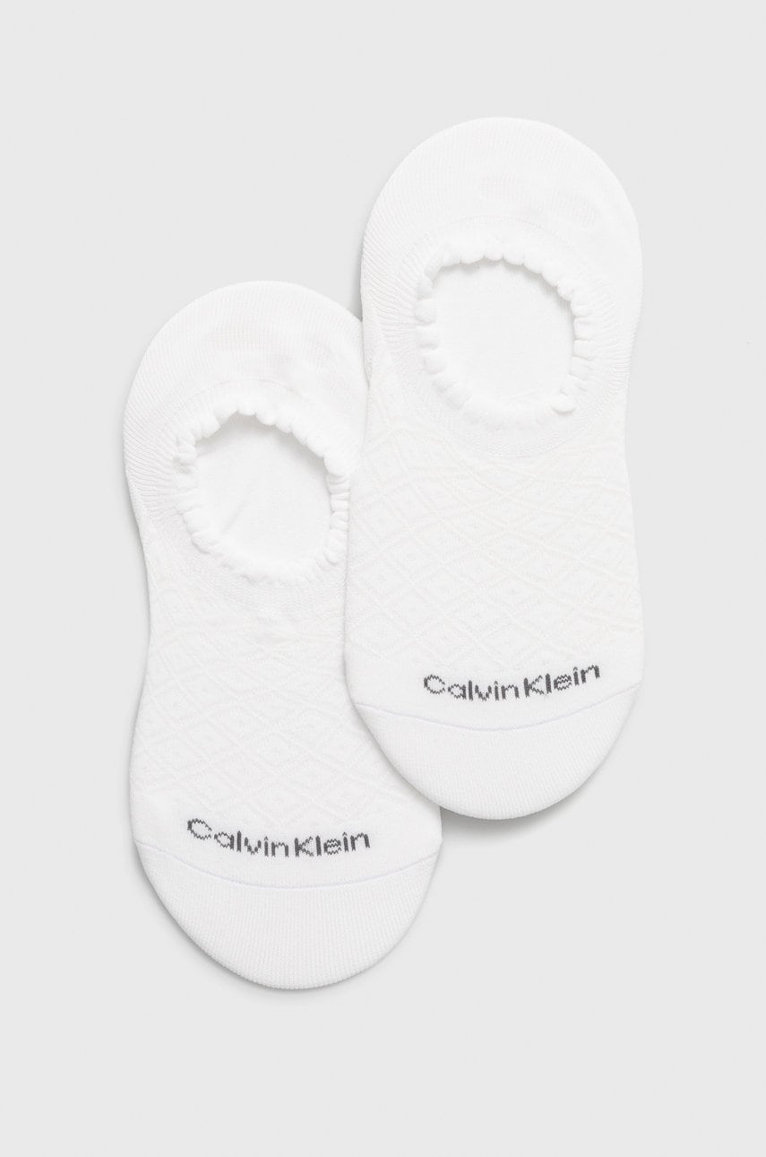 Levně Ponožky Calvin Klein dámské, bílá barva, 701218787
