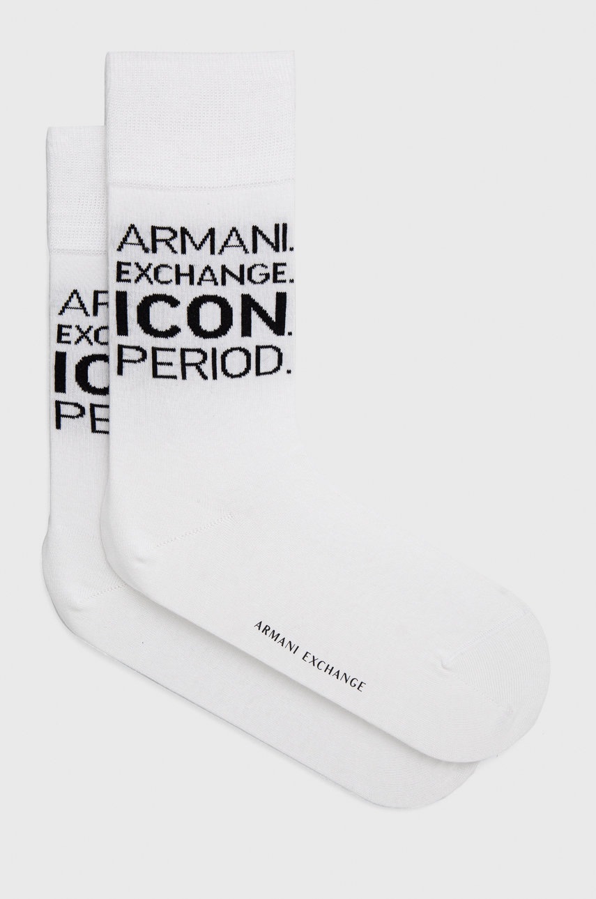 

Чорапи Armani Exchange в бяло, Бял