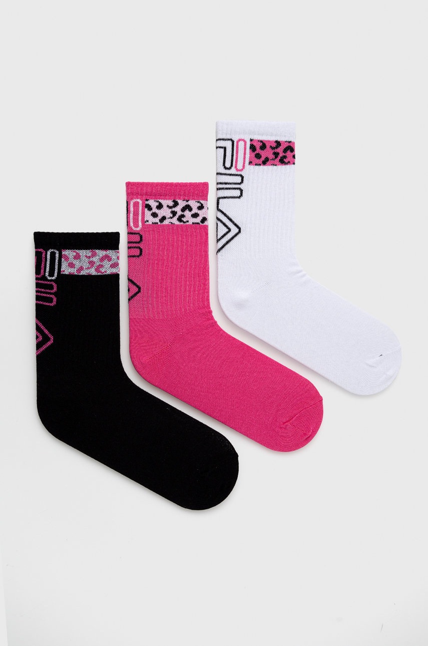 Fila skarpetki (3-pack) damskie kolor fioletowy