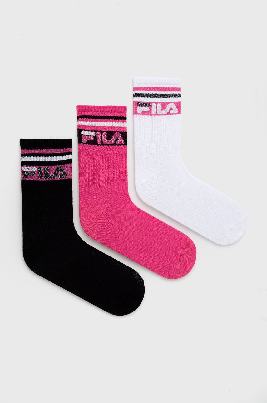 Fila skarpetki (3-pack) damskie kolor fioletowy