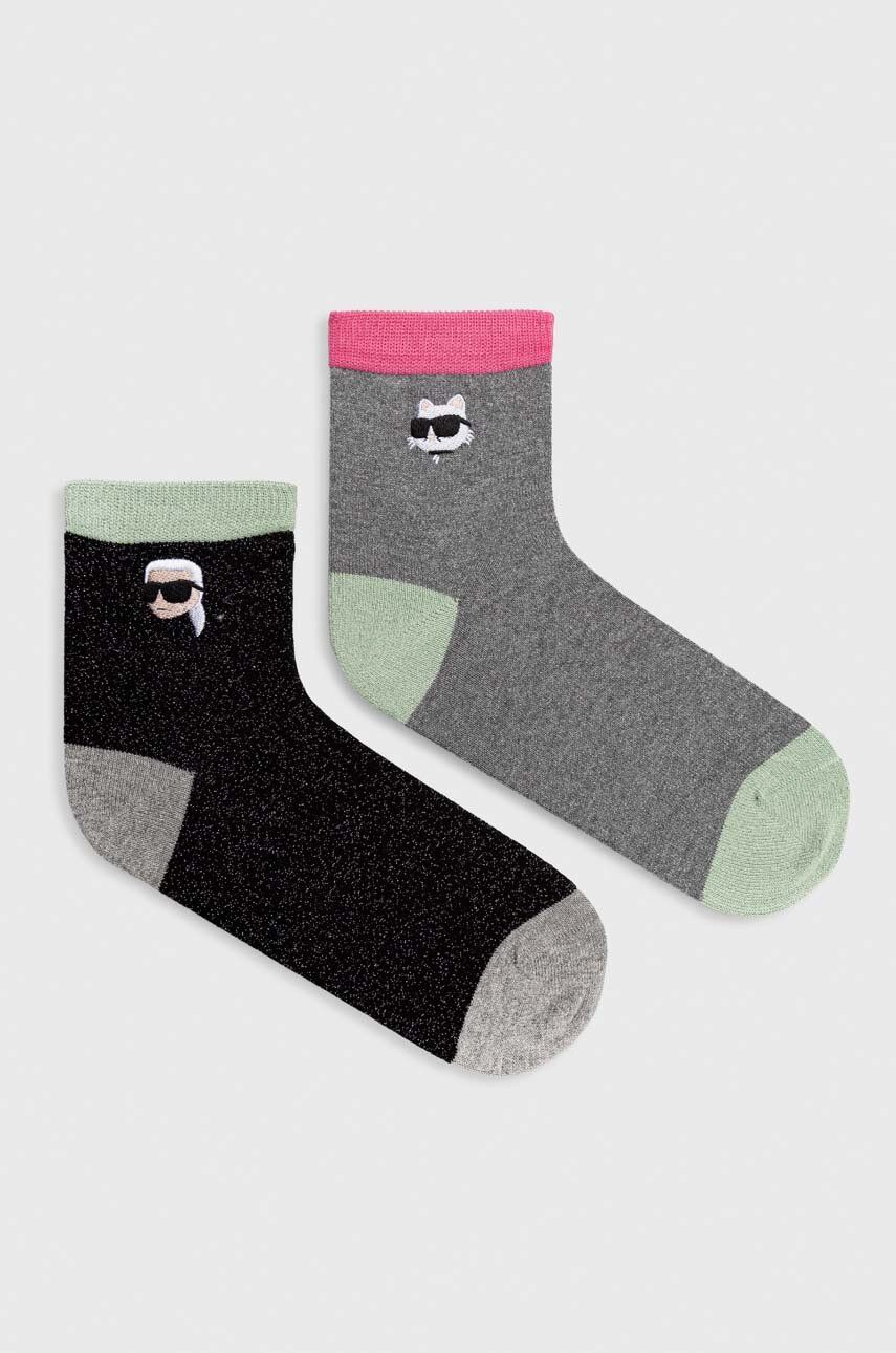 Ponožky Karl Lagerfeld 2-pack dámské - vícebarevná -  70 % Bavlna