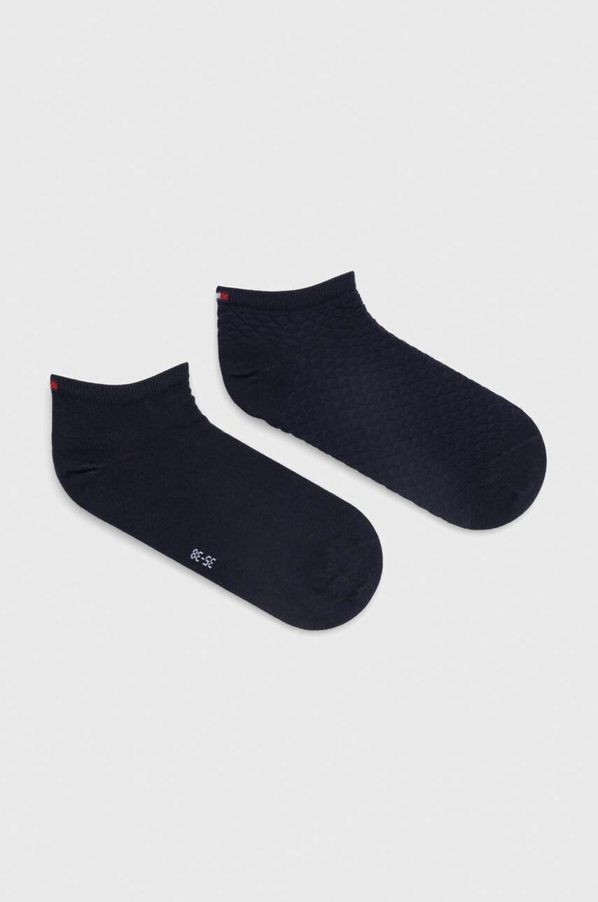 Levně Ponožky Tommy Hilfiger 2-pack dámské, tmavomodrá barva, 701227564