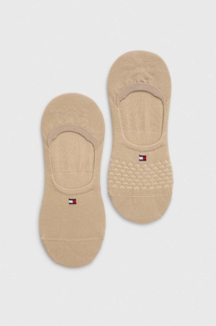Ponožky Tommy Hilfiger 2-pak dámske, béžová farba