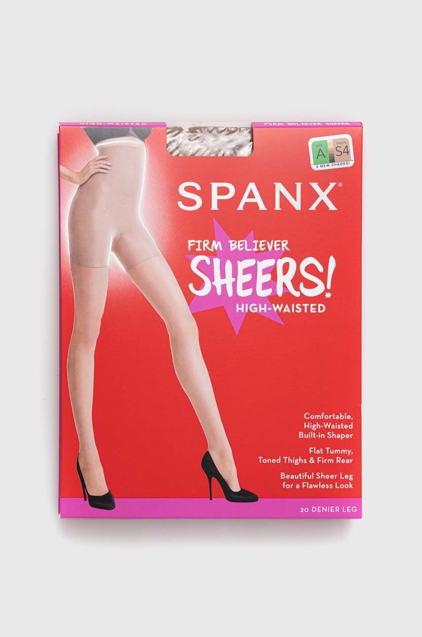 Spanx colanți modelatori High-Waisted Shaping Sheers culoarea bej