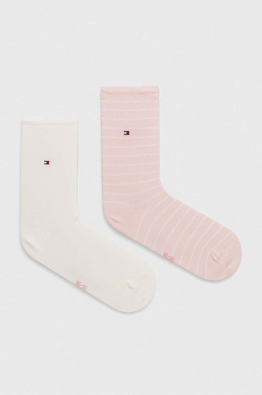 Levně Ponožky Tommy Hilfiger 2-pack dámské, růžová barva, 100001494