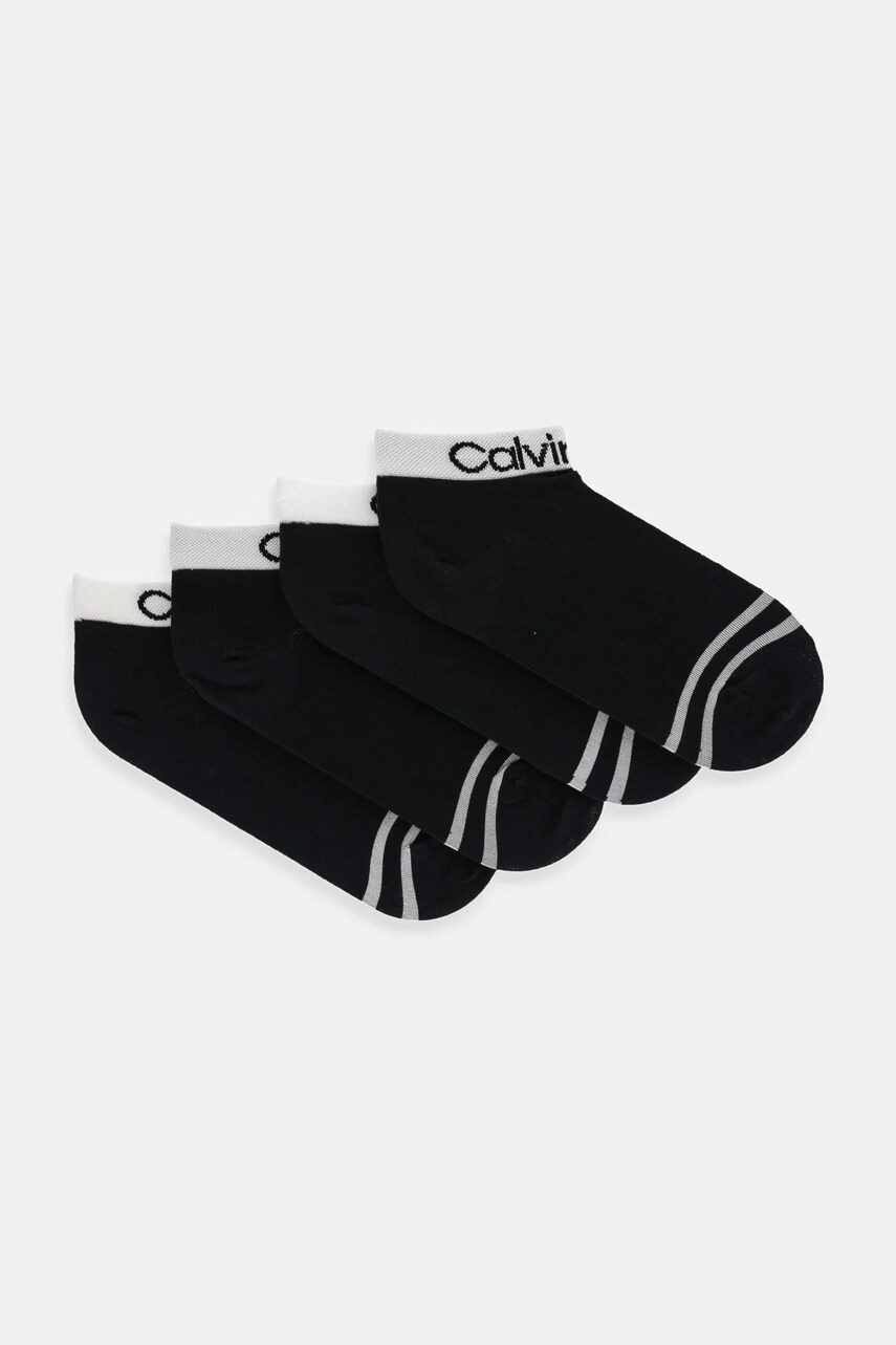 Levně Ponožky Calvin Klein 4-pack dámské, černá barva, 701220511