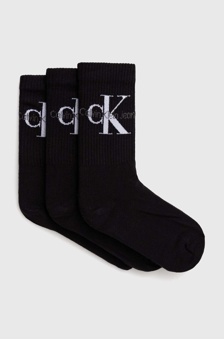 

Чорапи Calvin Klein Jeans (3 чифта) в черно 701220515, Черен