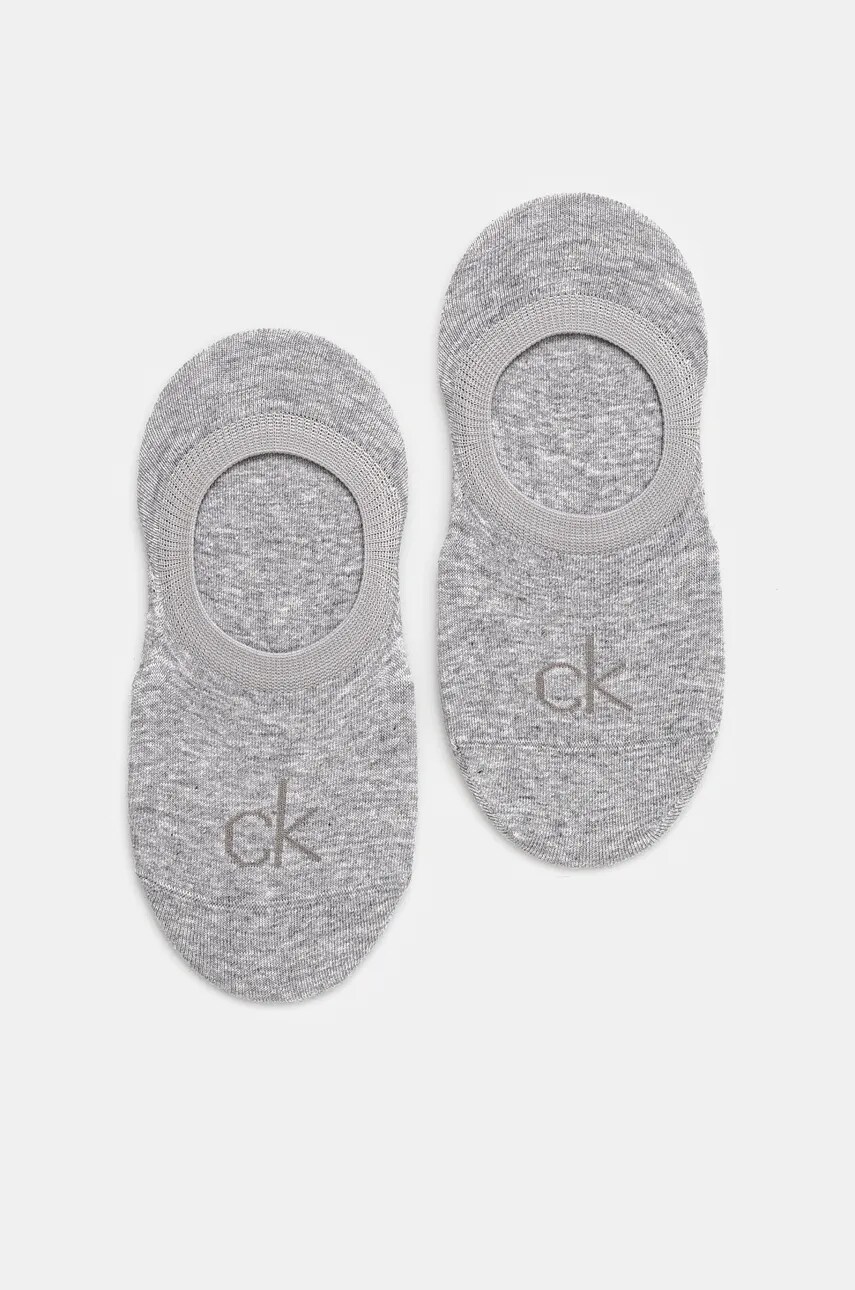 Levně Ponožky Calvin Klein 2-pack dámské, šedá barva, 701228801