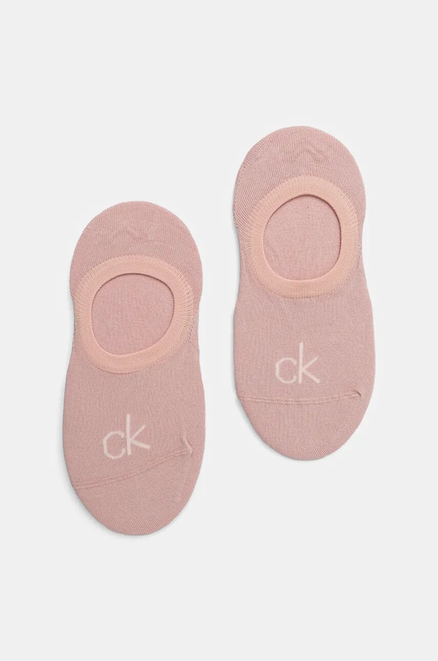 Levně Ponožky Calvin Klein 2-pack dámské, růžová barva, 701228801